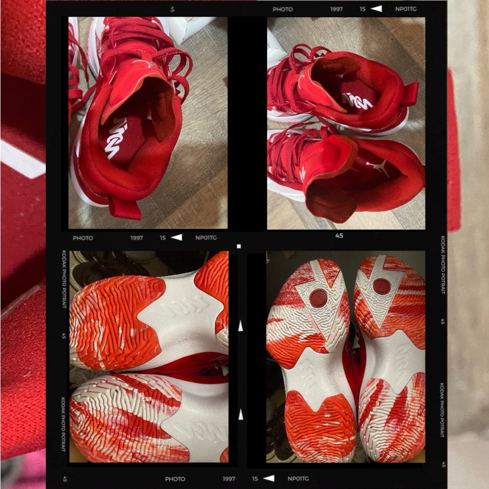 Nike Jordan Zion 1 TB Promo Men's Basketball Shoes Size 8.5 Red White Sneakers